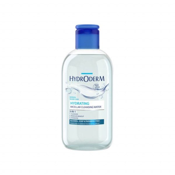 میسلار واتر 3 در 1 هیدرودرم مدل Hydrating مناسب پوست نرمال تا خشک حجم 250 میلی لیتر