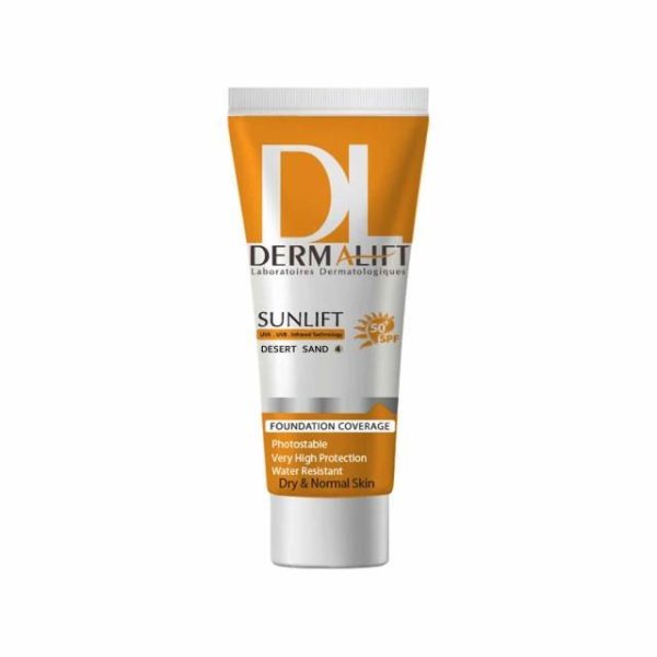 کرم ضد آفتاب SPF50 درمالیفت مناسب پوست های خشک و معمولی شماره 4 حجم 40 میلی لیتر - شن صحرایی