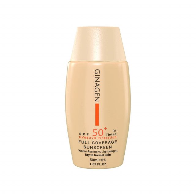 کرم ضد آفتاب SPF 50 ژیناژن شماره 01 مناسب پوست خشک و نرمال حجم 50 میلی لیتر