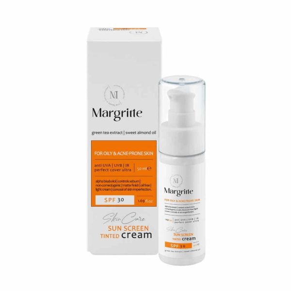 کرم ضد آفتاب پوست چرب و مستعد آکنه SPF30 رنگی مارگریت 50 میلی لیتر