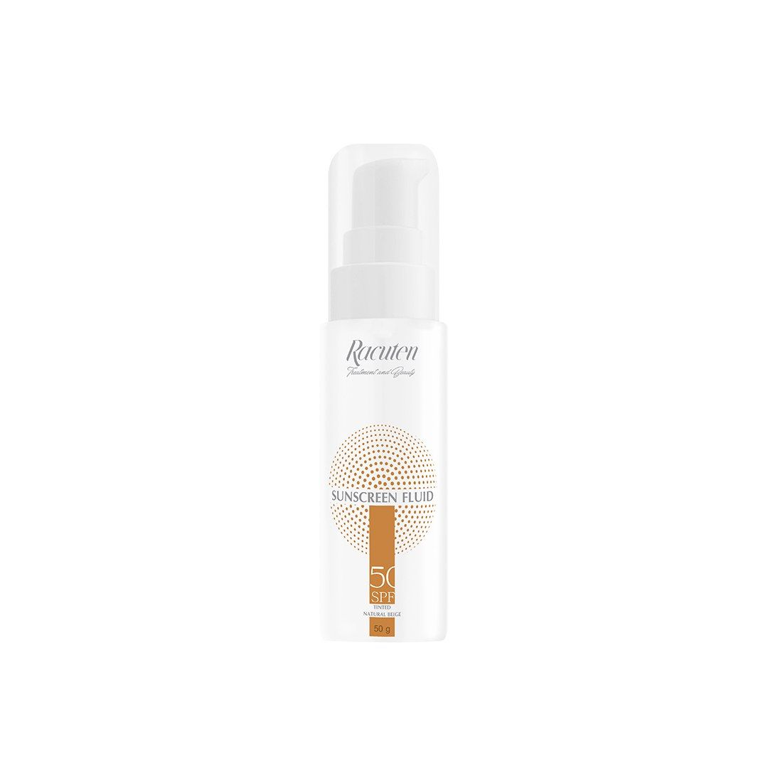 فلوئید ضدآفتاب رنگی(بژ طبیعی) فاقد چربی SPF50+ مناسب پوست های چرب و مختلط راکوتن 50 میلی لیتر