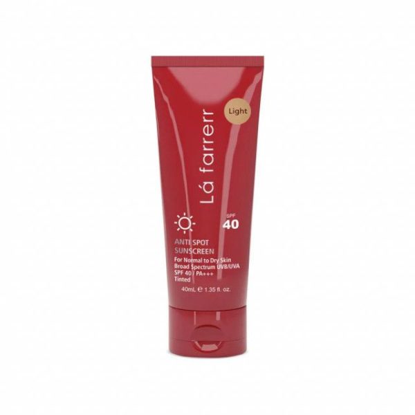 کرم ضد آفتاب و ضد لک SPF 40 لافارر مناسب پوست های خشک و معمولی حجم 40 میلی لیتر - روشن