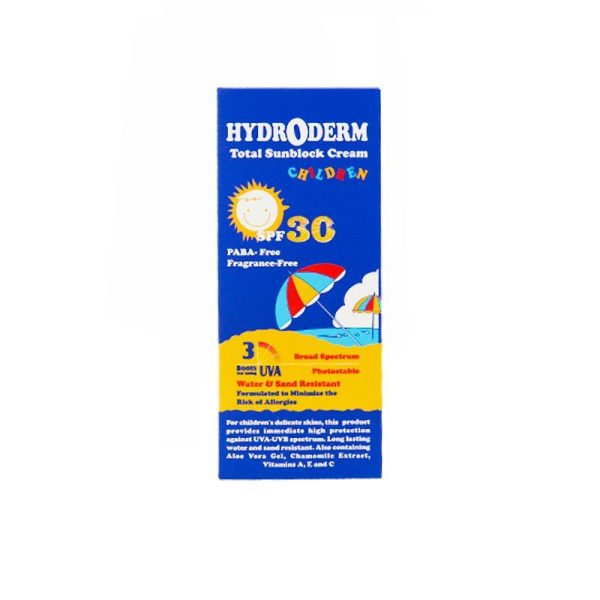 کرم ضد آفتاب کودکان هیدرودرم SPF 30 حجم 50 میلی لیتر