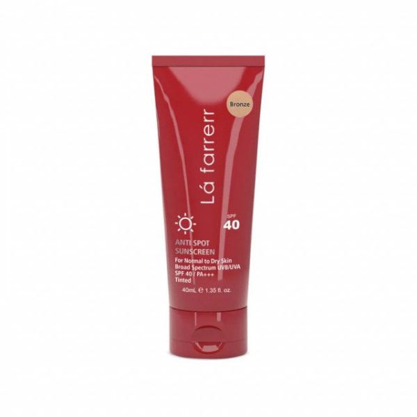کرم ضد آفتاب و ضد لک SPF 40 لافارر مناسب پوست های خشک و معمولی حجم 40 میلی لیتر - برنز