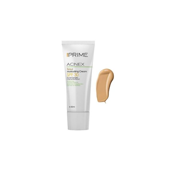 کرم مرطوب کننده رنگی SPF 30 پرایم مدل Acnex حجم 50 میلی لیتر