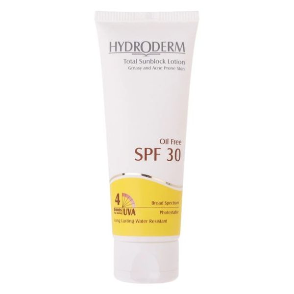 لوسیون ضد آفتاب فاقد چربی هیدرودرم مدل Greasy & Acne Prone Skins SPF30 حجم 75 میلی لیتر - بی رنگ